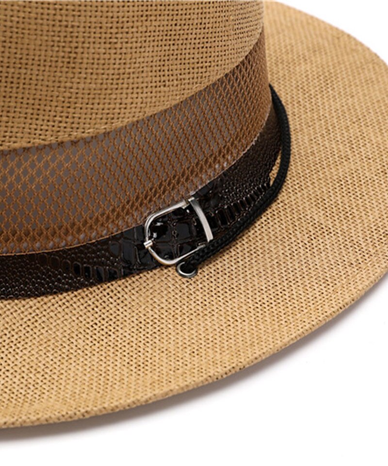 Men's Straw Hat Sun Hat Soaker Hat Safari Hat Gambler Hat White khaki Polyester Travel Beach Vacation Beach Plain Sunscreen