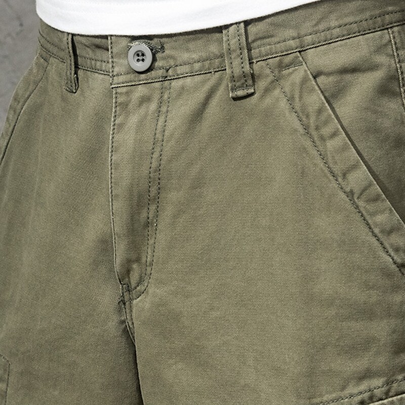 Men's Cargo  Flap Pocket Plain Comfort Breathable Outdoor Shorts 