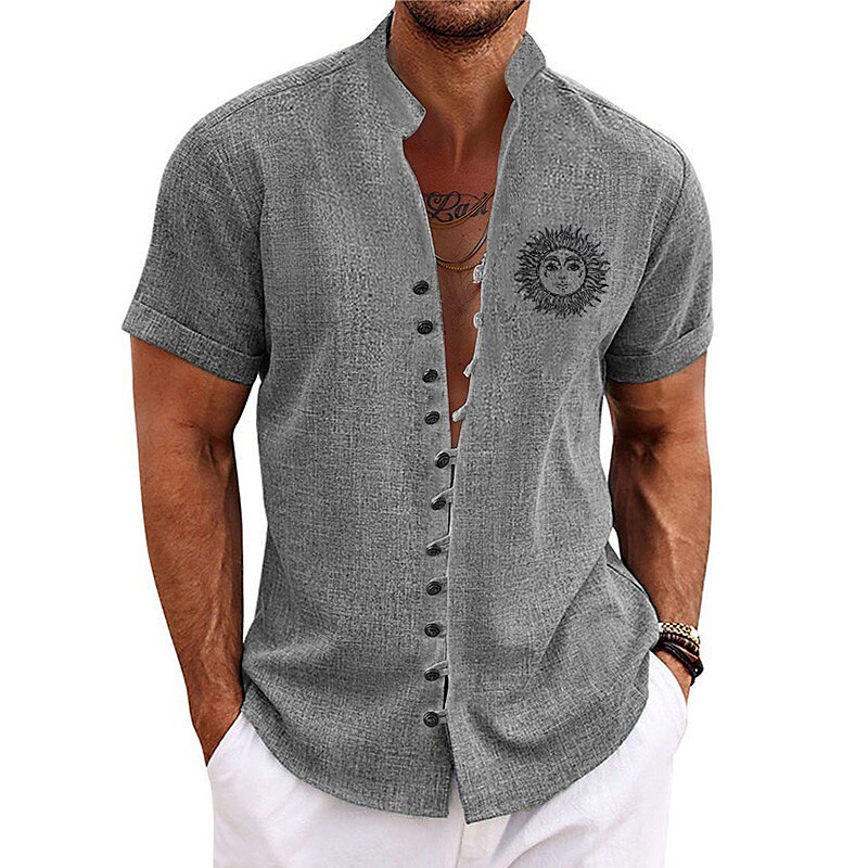 Men's Linen Shirt Summer Shirt Beach Shirt White Blue Khaki Long Sleeve  Plain Turndown Summer Casual Daily Clothing Apparel 2024 - $20.99