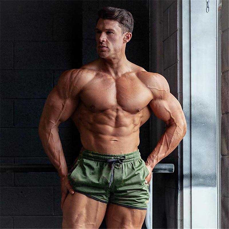 Men's Running Drawstring Elastic Waist Casual Daily  Workout Shorts