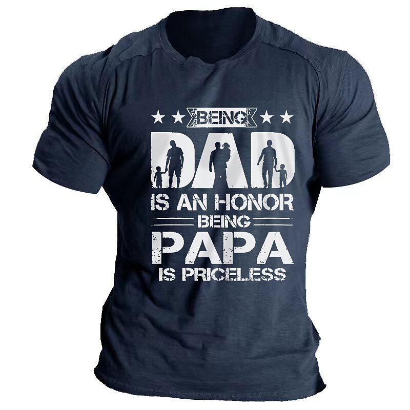 Men's Outdoor Street Casual Comfortable Breathable Soft Letter Print Short Sleeve T Shirt