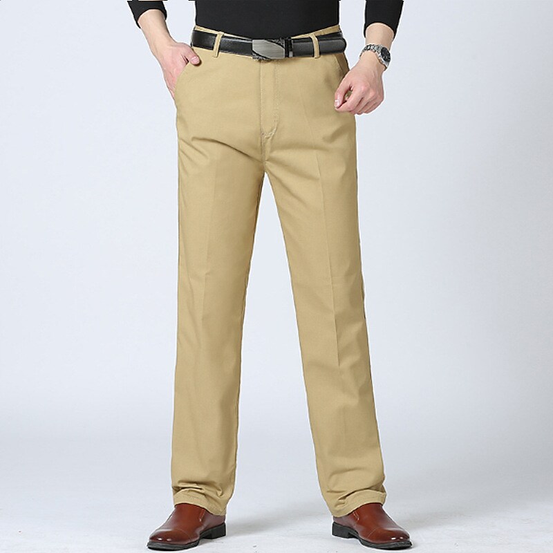 Men's Straight Leg Plain Comfort Breathable Sports Stylish High Waist 