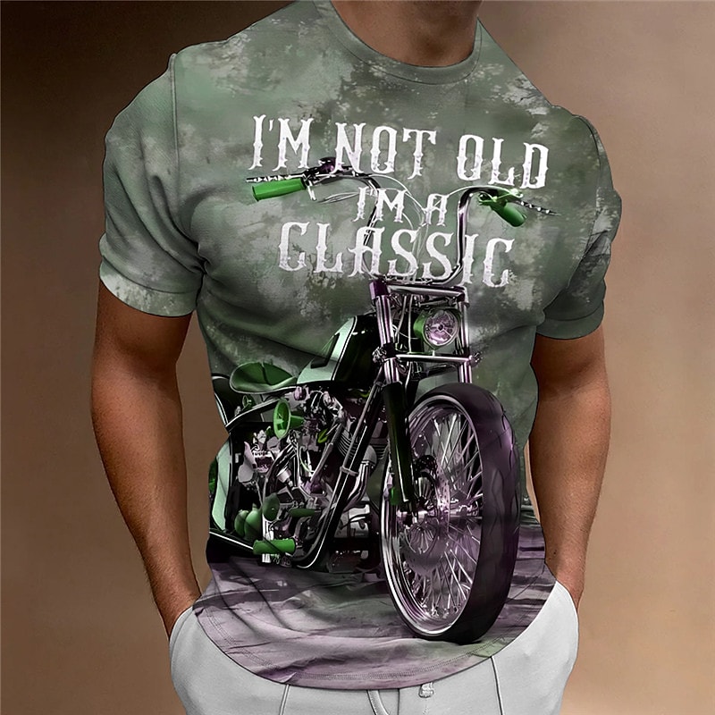 Men's T shirt Tee Graphic Motorcycle Crew Neck Clothing Apparel 3D Print Outdoor Daily Short Sleeve Print Fashion Designer Vintage