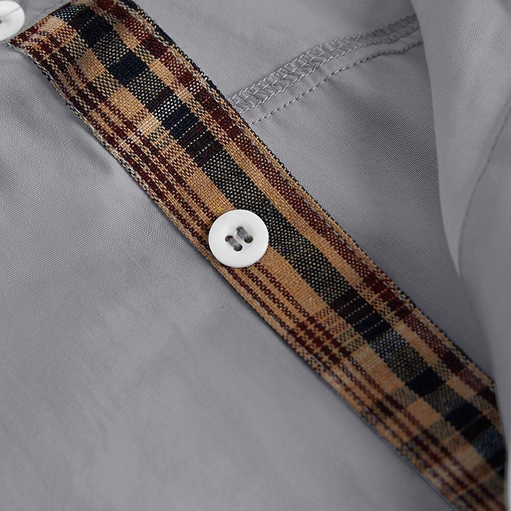 Men's Outdoor Street Casual Classic Fashion Breathable Comfortable Light Plaid Short Sleeve Shirt