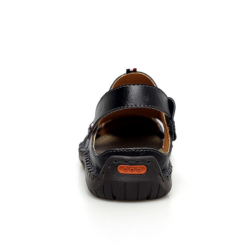 Men's Sandals Comfort Shoes Slingback Sandals Casual Outdoor Daily Upstream Shoes Cowhide Breathable Waterproof Non-slipping Light Brown Dark Brown Black Summer