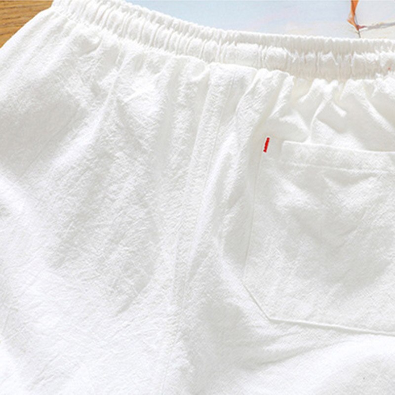 Men's Pocket Plain Comfort Breathable Linen Shorts 