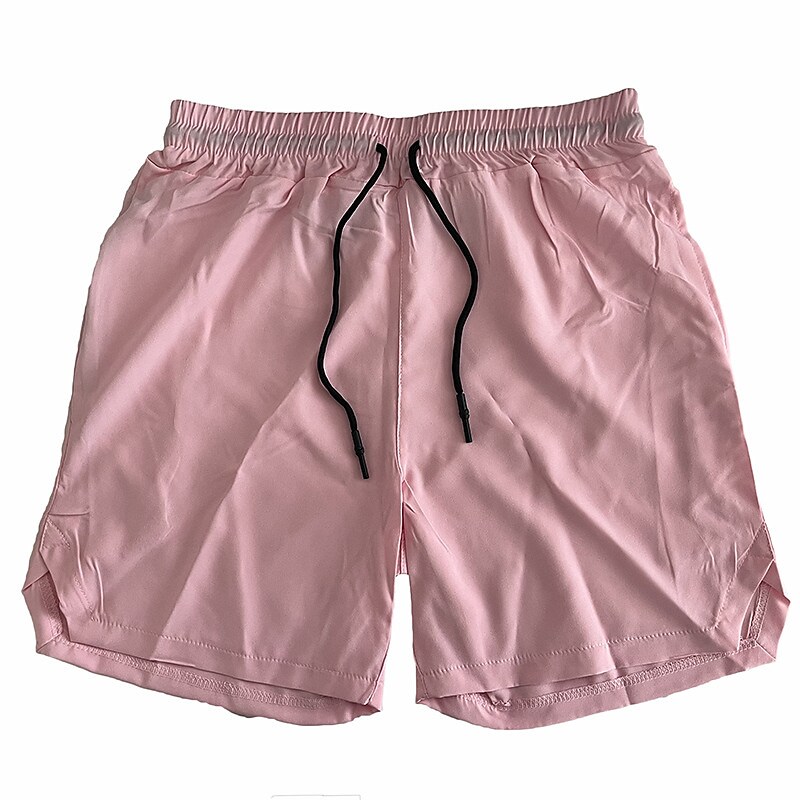 Men's Drawstring Elastic Waist Solid Color Breathable Quick Dry Active Shorts