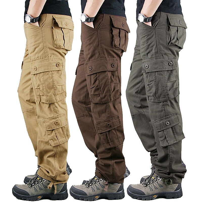 Men's Military Work Pants Hiking Cargo Pants Tactical Pants 8 Pockets 