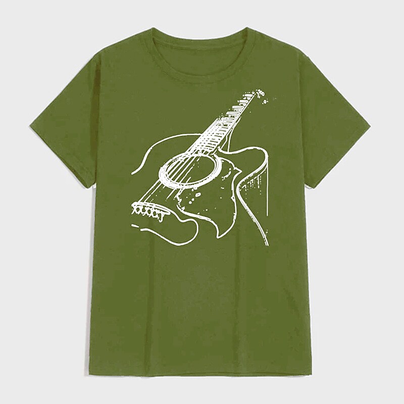 Men's Shirt T shirt Tee Tee Cool Shirt Guitar Round Neck Print Casual 