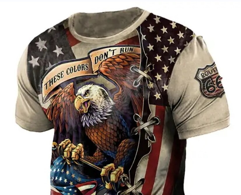 Men's Vintage American Eagle Route 66 Short Sleeve T-Shirt