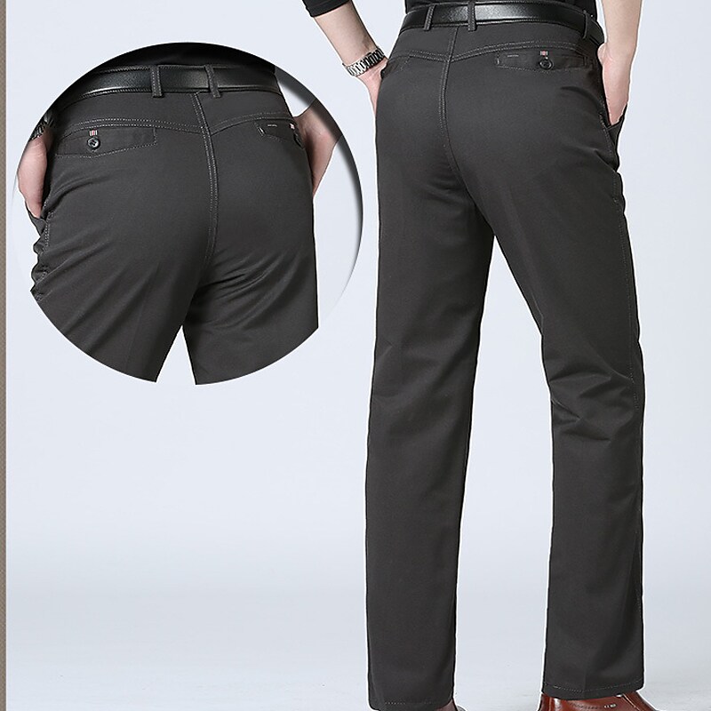 Men's Straight Leg Plain Comfort Breathable Sports Stylish High Waist 