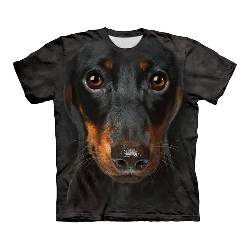 Men's Animal Dog Crew Neck 3D Print Short Sleeve T-shirt  