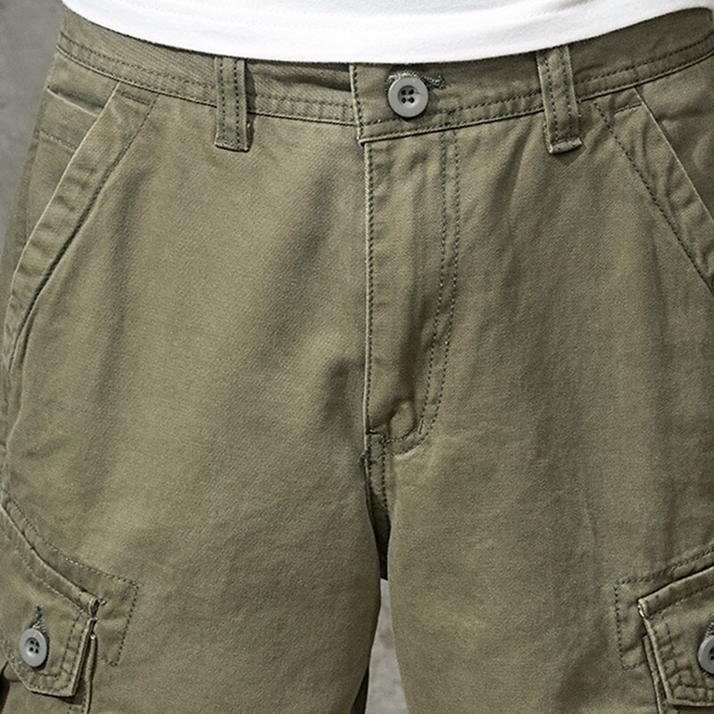 Men's Cargo  Flap Pocket Plain Comfort Breathable Outdoor Shorts 