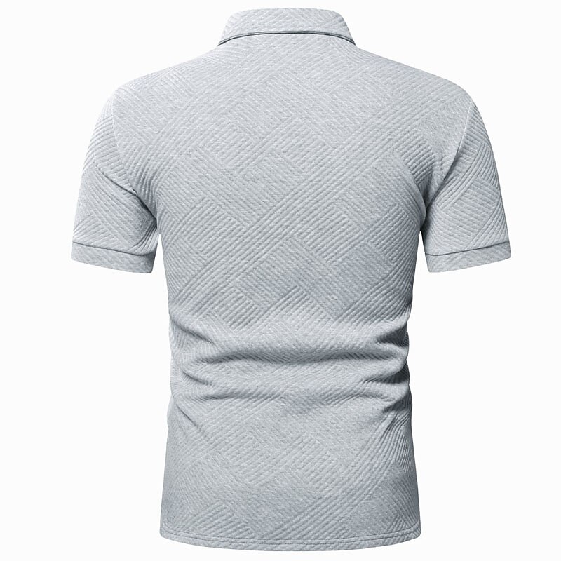 Men's Outdoor Golf Street Casual Breathable Comfortable Light Plain Zip Short Sleeve Polo Shirt