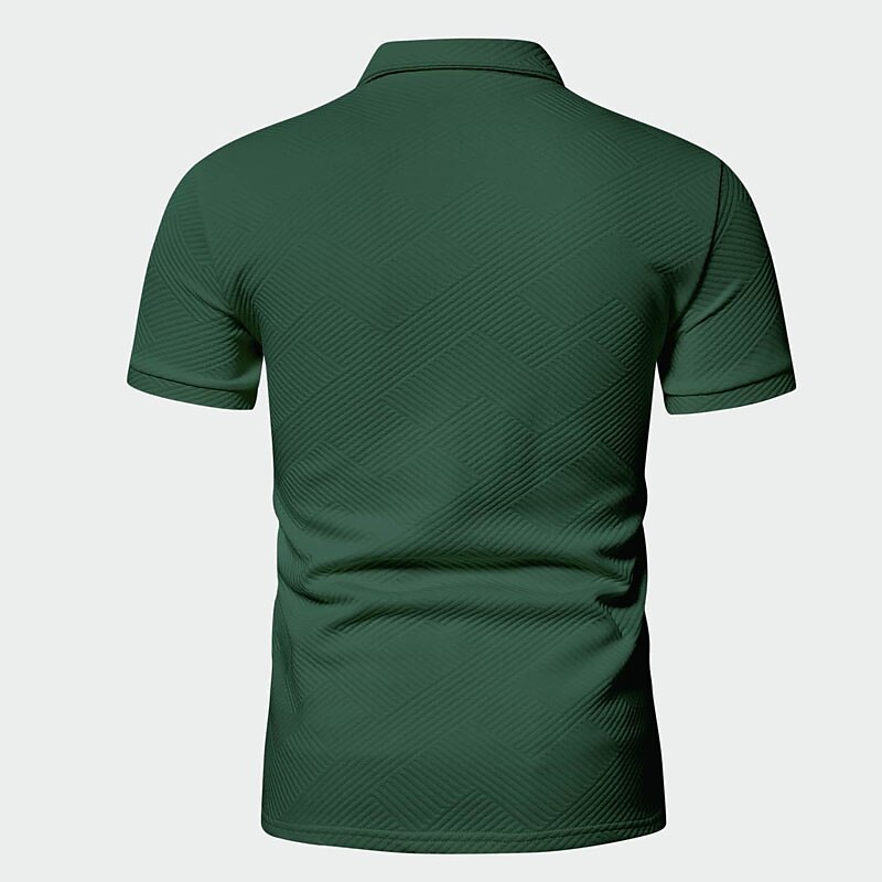 Men's Outdoor Golf Street Casual Breathable Comfortable Light Plain Zip Short Sleeve Polo Shirt