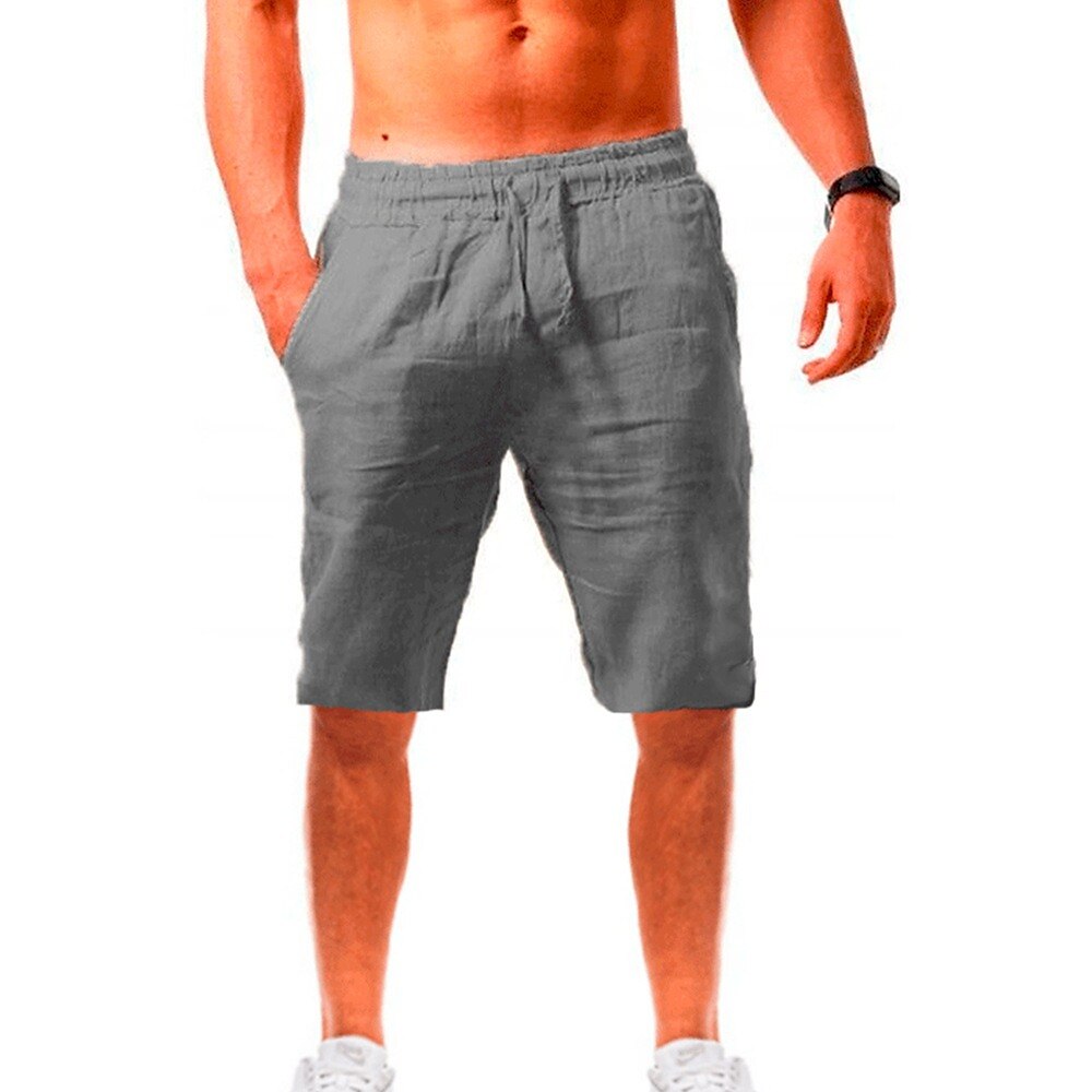 Men's Shorts Linen Shorts Summer Shorts Beach Shorts Drawstring Plain Business Beach Yoga Linen / Cotton Blend Hawaiian Casual Light Khaki. Black