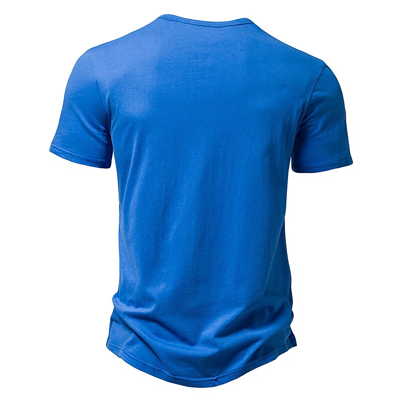 Men's Plain V Neck Short Sleeves Basic T-shirt 