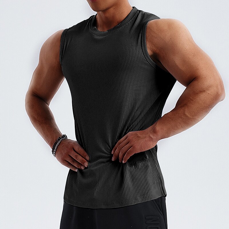 Men's Gym Athletic Breathable Moisture Wicking  Running Sleeveless Vest 