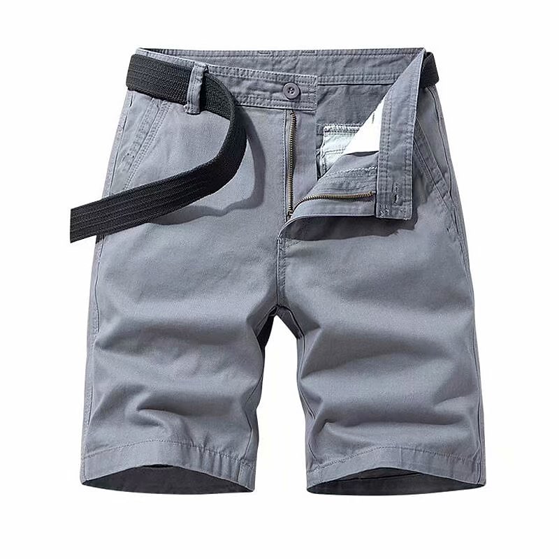 Men's Chino  Pocket Plain Comfort Breathable Knee Length Outdoor Cargo Shorts