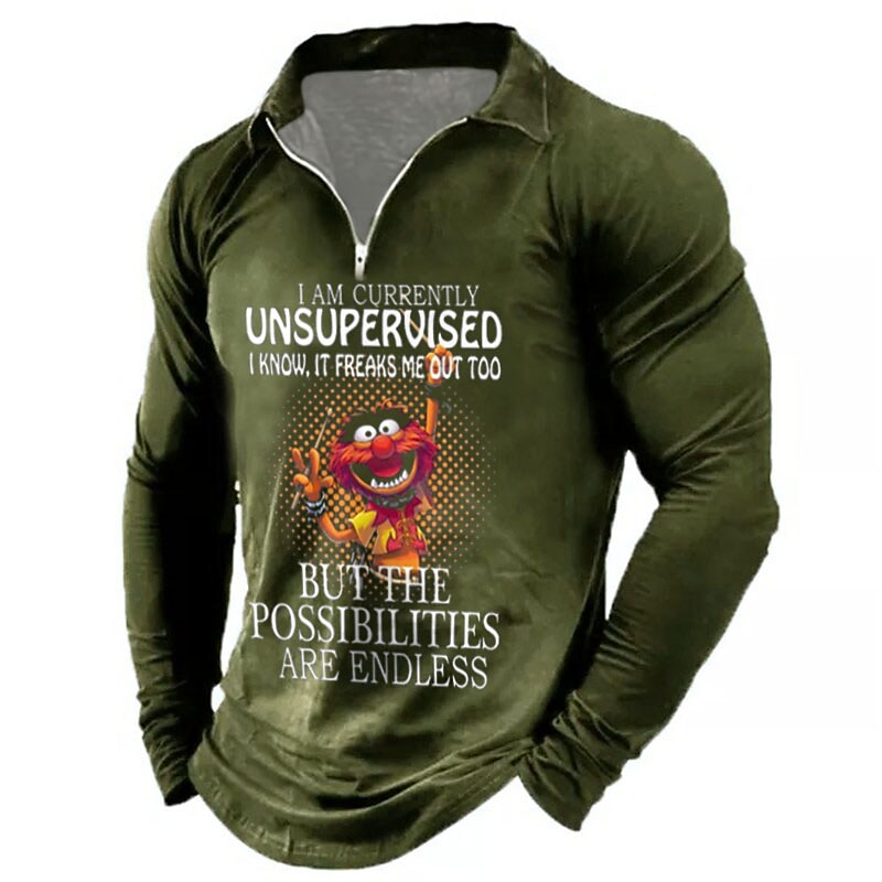 Men's I Am Currently Unsupervised I Know It Freaks Me Out Too Polo Shi