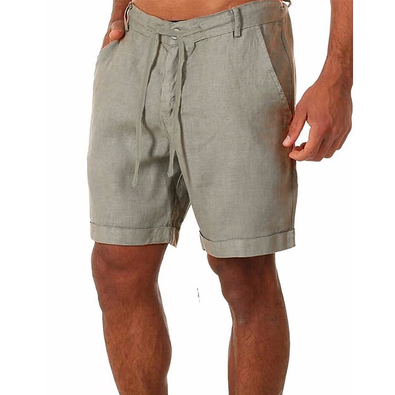 Men's Outdoor Beach Hawaiian Vacation Breathable Drawstring Comfortable Light Plain Shorts
