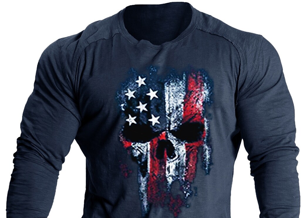 Men's Vintage Skull Print T-Shirt