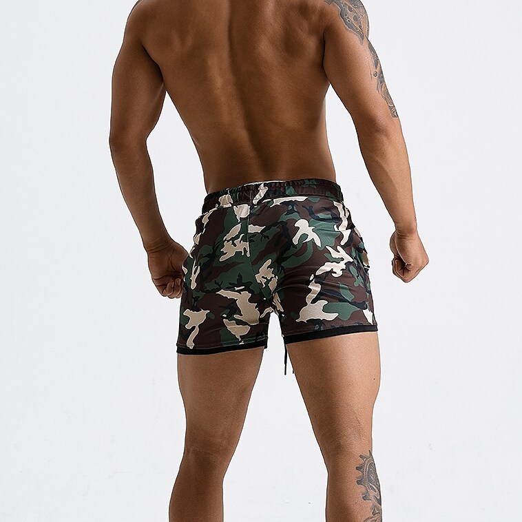 Men's Running  Gym Drawstring Side Pockets Shorts Athletic Breathable Soft Quick Dry  Shorts