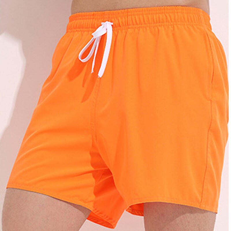 Men's Board Shorts Swim Shorts Swim Trunks Summer Shorts Beach Shorts Pocket Drawstring Elastic Waist Plain Quick Dry Outdoor Casual Holiday Boho Hawaiian Pink Orange