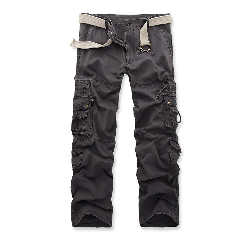 Men's Cargo Pants Cargo Trousers Tactical Pants Tactical Work Pants Multi Pocket Straight Leg Plain Full Length 100% Cotton Tactical Black khaki Micro-elastic