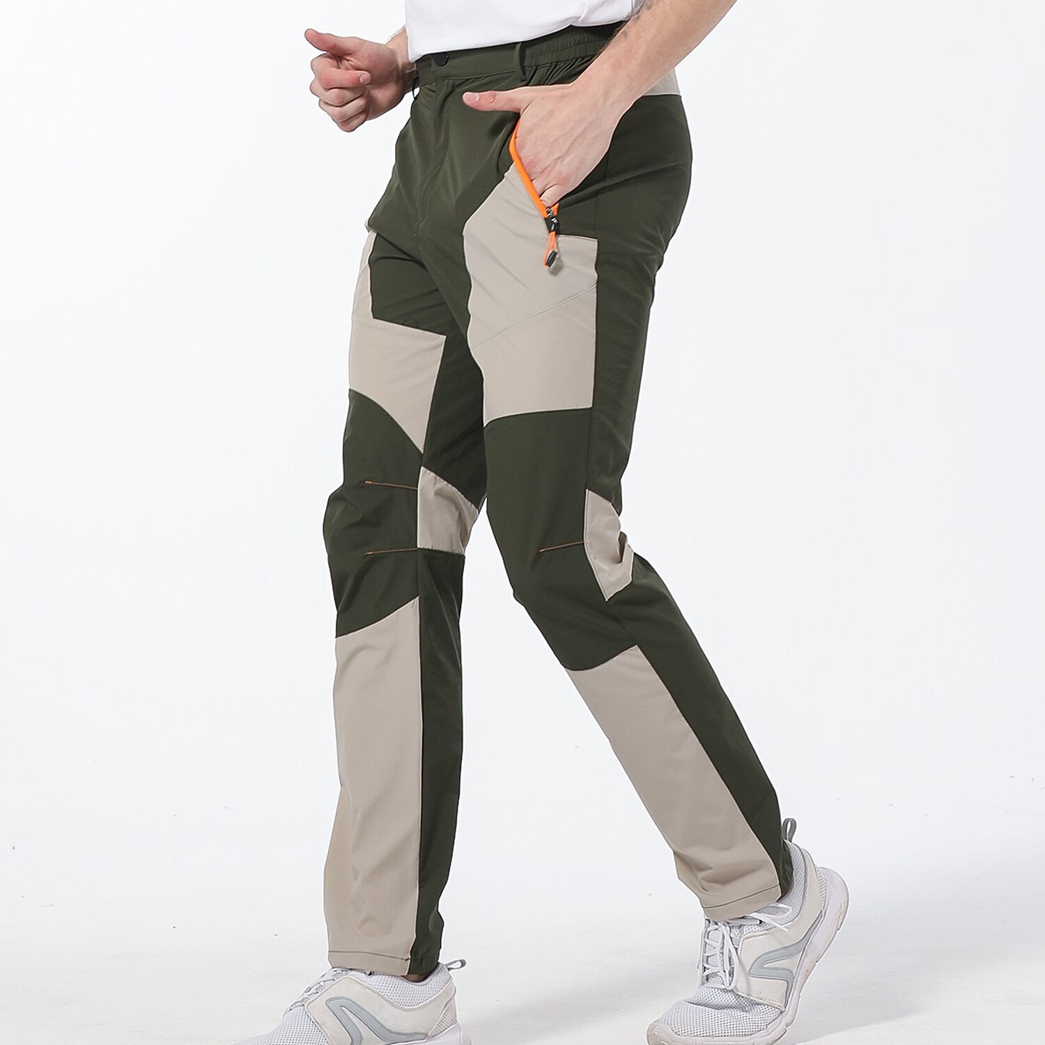 Men's Cargo Pants Hiking Pants Work Pants Trousers Safari Outdoor Pants Water Resistant Windproof Quick Dry Stretch 3 Zipper Pocket Elastic Waist Bottoms Black Khaki Army Green Climbing