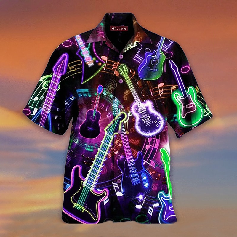 Men's Musical Instrument Short Sleeve Shirt