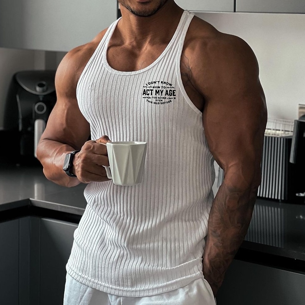 Men's Running  Athletic Breathable Moisture Wicking Soft Fitness Vest