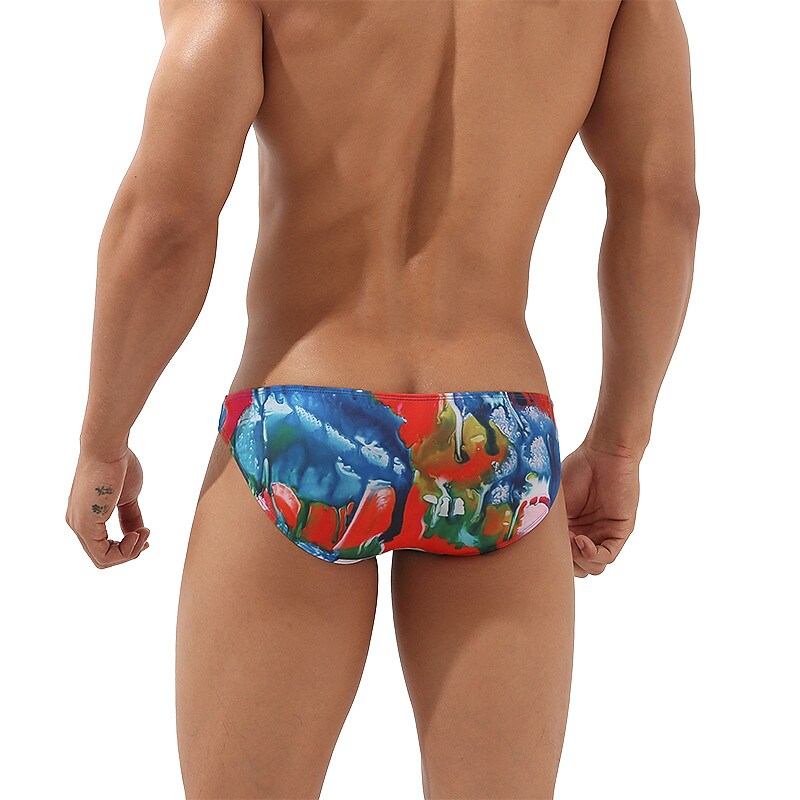 Men's 1 PC Print Polyester Spandex Washable Briefs  