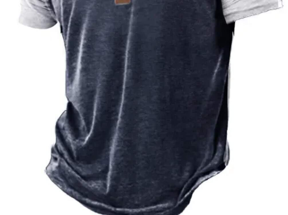 Men's Outdoor Street Casual Sport Breathable Comfortable Light Plain V-neck Short Sleeve Henley Shirt