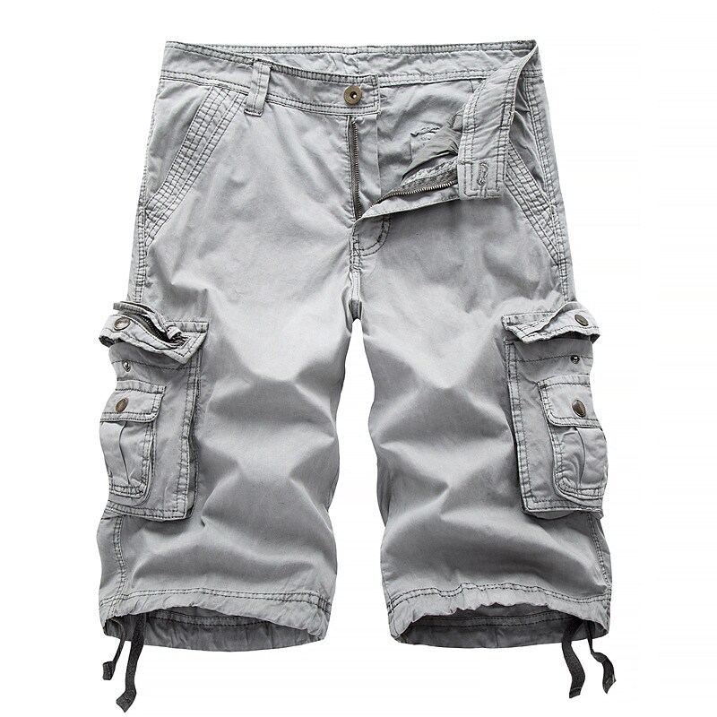 Men's Hiking  Zipper Pocket Classic Plain Outdoor Cargo Shorts
