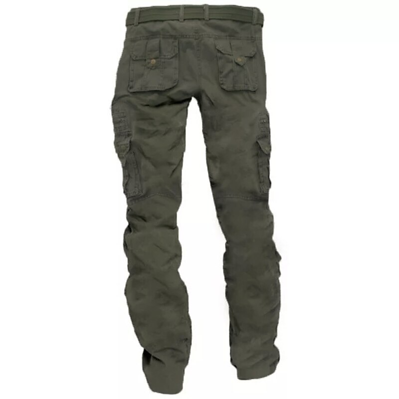 Men's Cargo Pants Cargo Trousers Tactical Pants Tactical Work Pants Multi Pocket Straight Leg Plain Full Length 100% Cotton Tactical Black khaki Micro-elastic