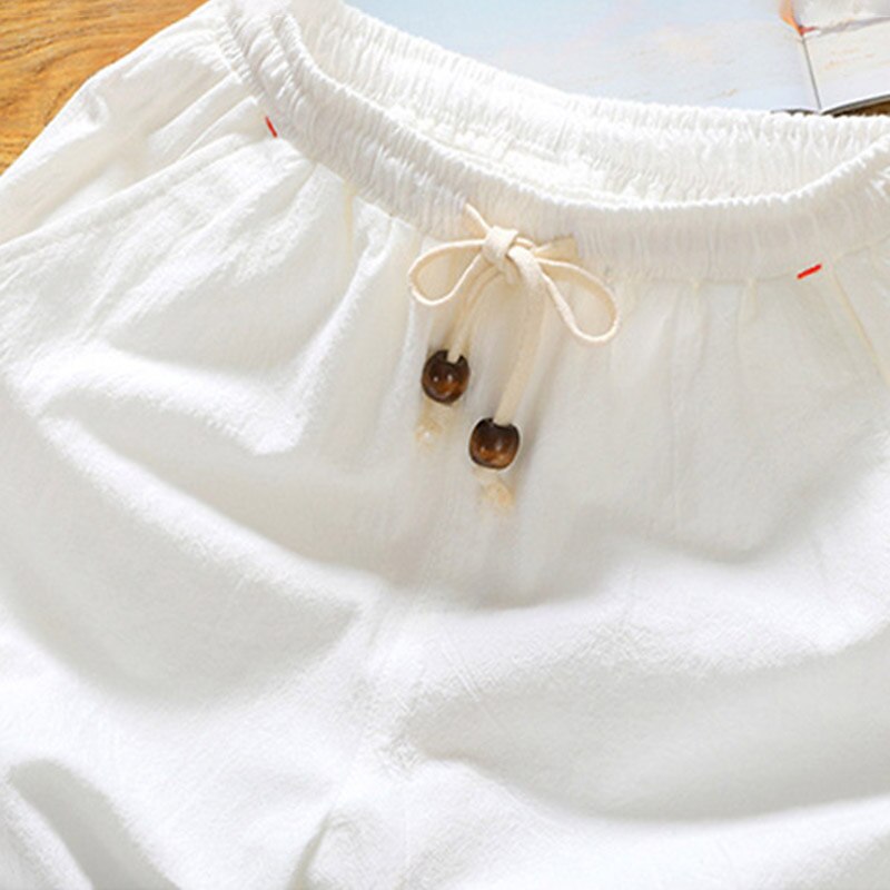 Men's Pocket Plain Comfort Breathable Linen Shorts 
