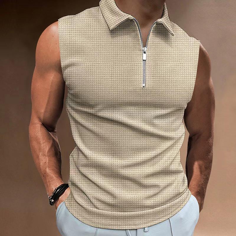 2023 Men's Knitted Vertical Stripe V-neck Sports Slim Vest
