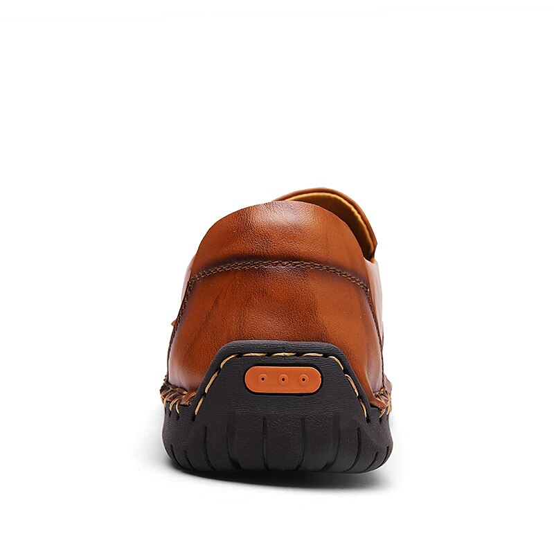 Men's Loafers & Slip-Ons Comfort Loafers Plus Size Hand Stitching Summer Loafers Vintage British Preppy Outdoor Daily Walking Shoes Nappa Leather Light Brown Dark Brown Black Summer Spring Fall