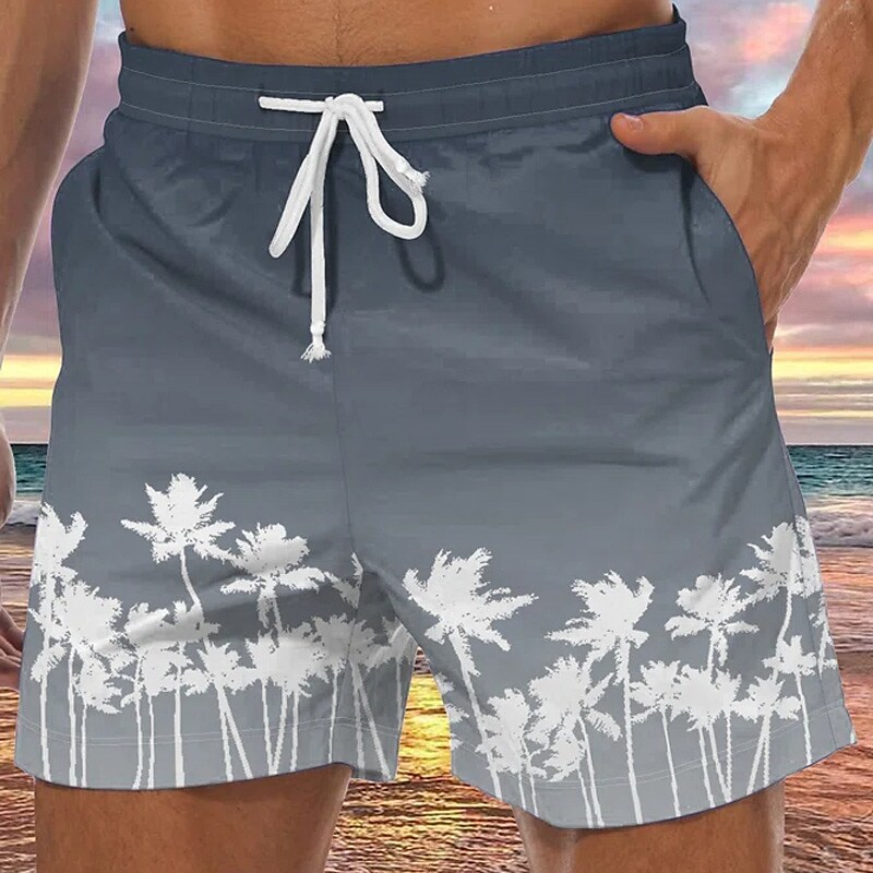 Men's Beach Drawstring with Mesh lining Elastic Waist  Quick Dry Swim Shorts