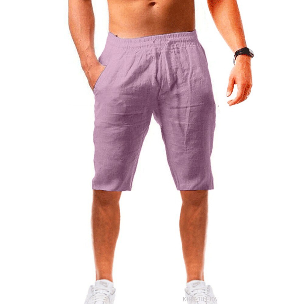 Men's Shorts Linen Shorts Summer Shorts Beach Shorts Drawstring Plain Business Beach Yoga Linen / Cotton Blend Hawaiian Casual Light Khaki. Black