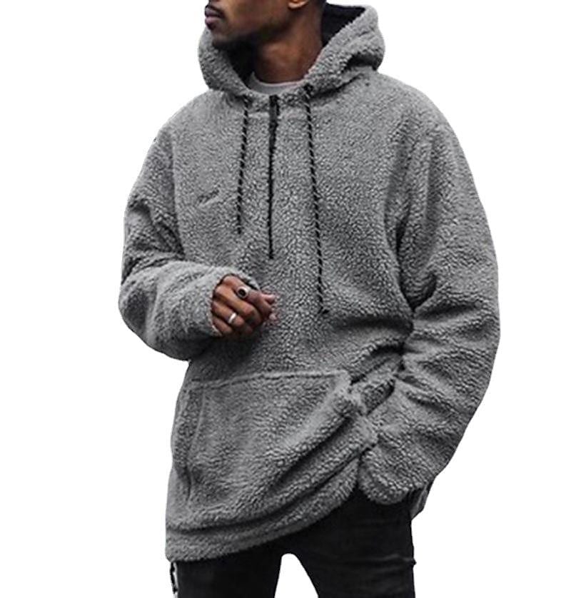 Men burst single men's fleece thickened hooded sweater