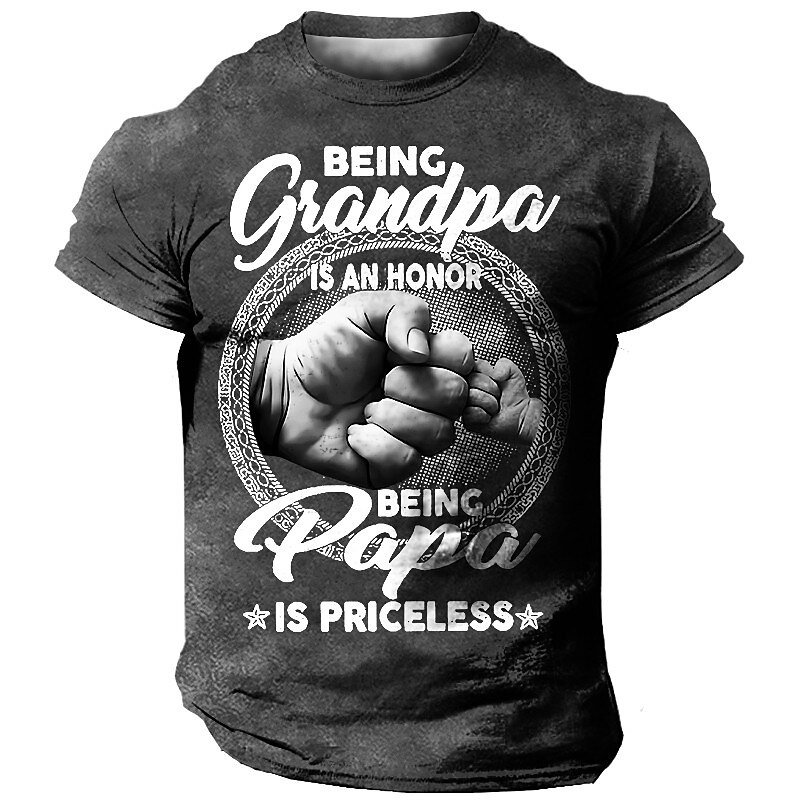 Men's Outdoor Street Casual Vintage Comfortable Breathable Soft Letter Print Short Sleeve T Shirt