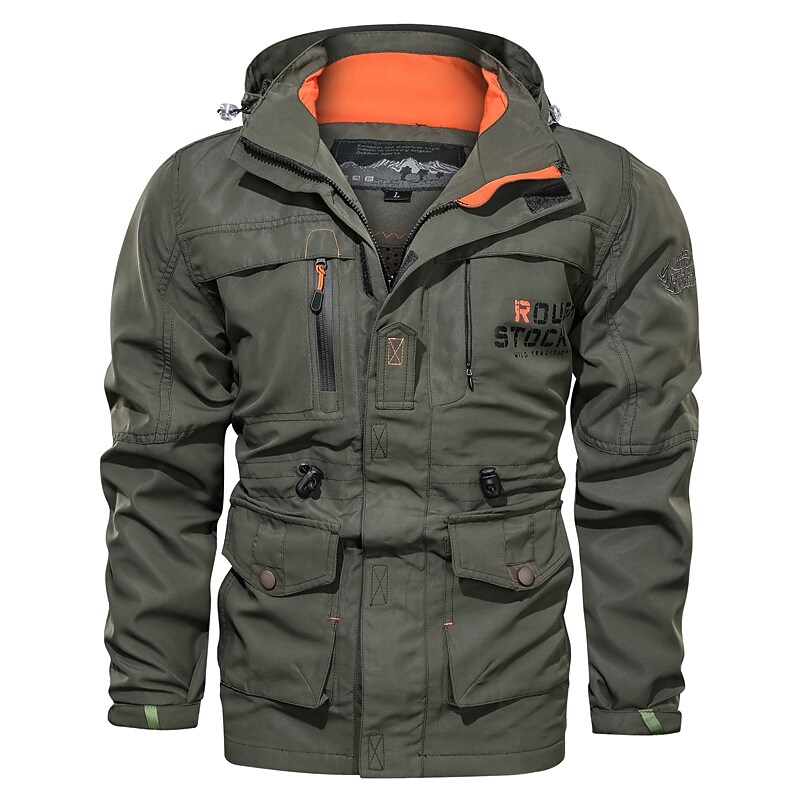 Men's Waterproof Rain Jacket Military Cargo Jacket Tactical Jacket Cas