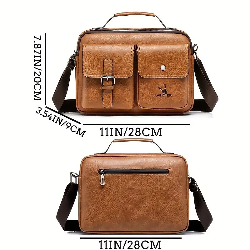 Laptop Shoulder Bags NA inch Compatible with Macbook Air Pro, HP, Dell, Lenovo, Asus, Acer, Chromebook Notebook Travel Bag With Handle Anti-theft Zipper Adjustable Shoulder Strap PU Leather Solid