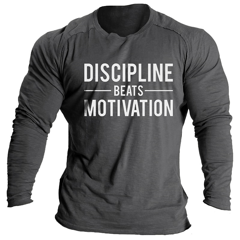 Men's T shirt Tee Letter Crew Neck Black Blue Green Dark Gray Casual Daily Long Sleeve Print Clothing Apparel Cool Casual