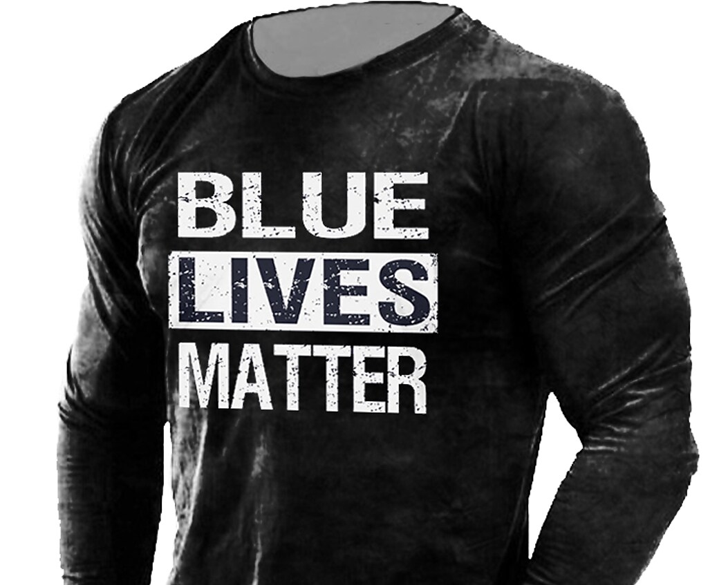 Men's Blue Lifestyle Vintage Print T-Shirt