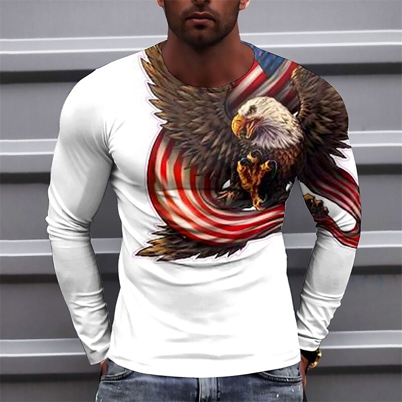 Men's T shirt Tee Tee Graphic Eagle Crew Neck Clothing Apparel 3D Print Outdoor Casual Short Sleeve Print Vintage Fashion Designer