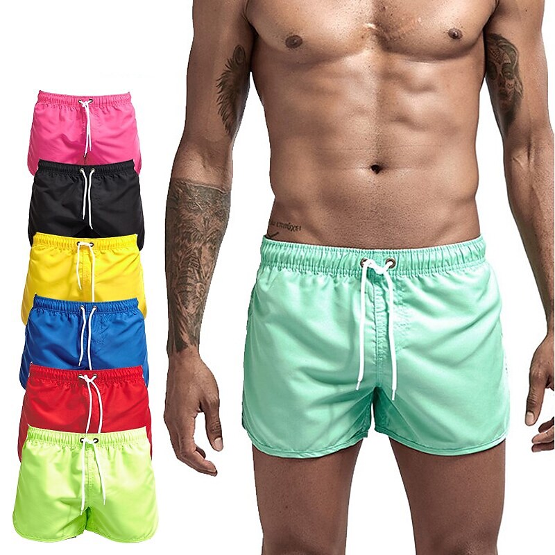 Men's Swimming Sport Runing Outdoor Muti-pocket Lightweight Drawstring Solid Color Shorts