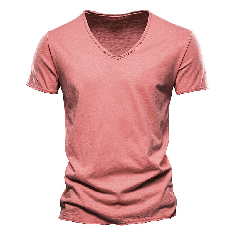 Men's Moisture Wicking Plain V Neck Short Sleeve T-shirt